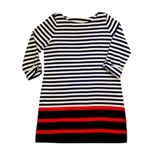 Jones New York Sport Nautical Striped Navy Red White Knee Dress XXL